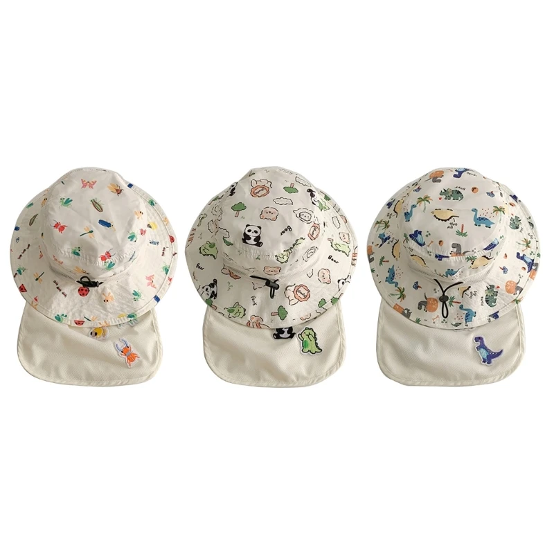 

Large Brim Baby Sun Hat Soft & Comfortable Kids Hat Cartoon Pattern for Outings