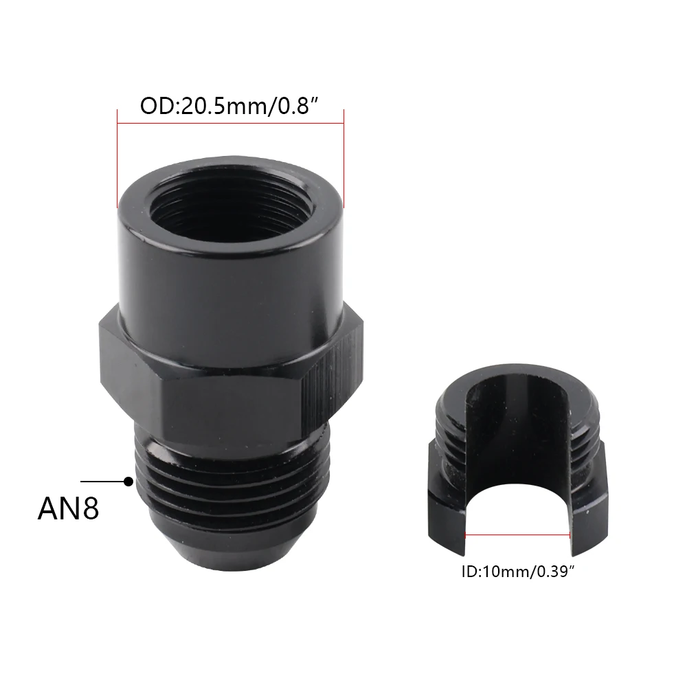 Aluminum Black Quick Connect 6AN AN6 Male To 3/8\