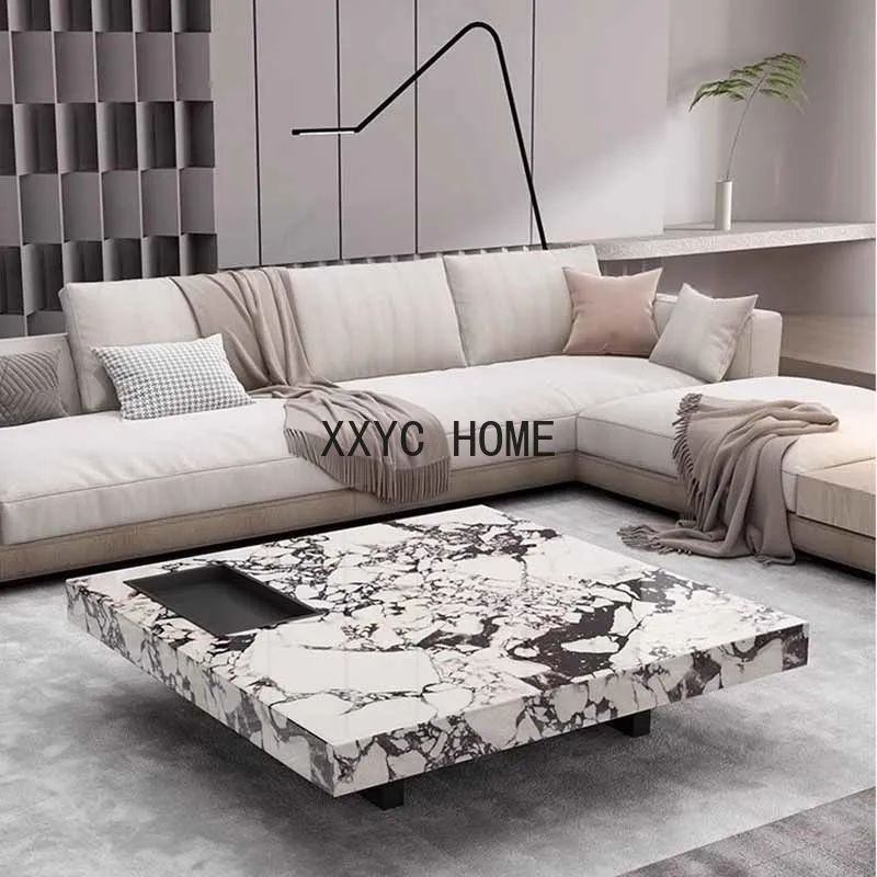 Nordic Marble Coffee Tables Luxury Square Modern Design Coffee Tables Bedroom Storage Mobili Per La Casa Loft Decor Interior