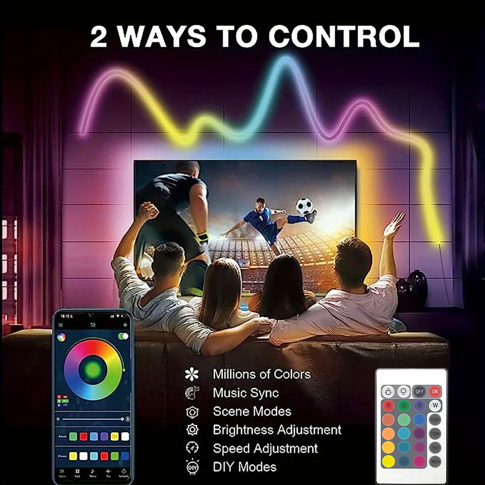 5V RGB Neon LED Strip Light 1M 2M 3M 5M 5050 SMD Flexible Waterproof IP65 USB Power Music Sync APP Control for PC Room Decor