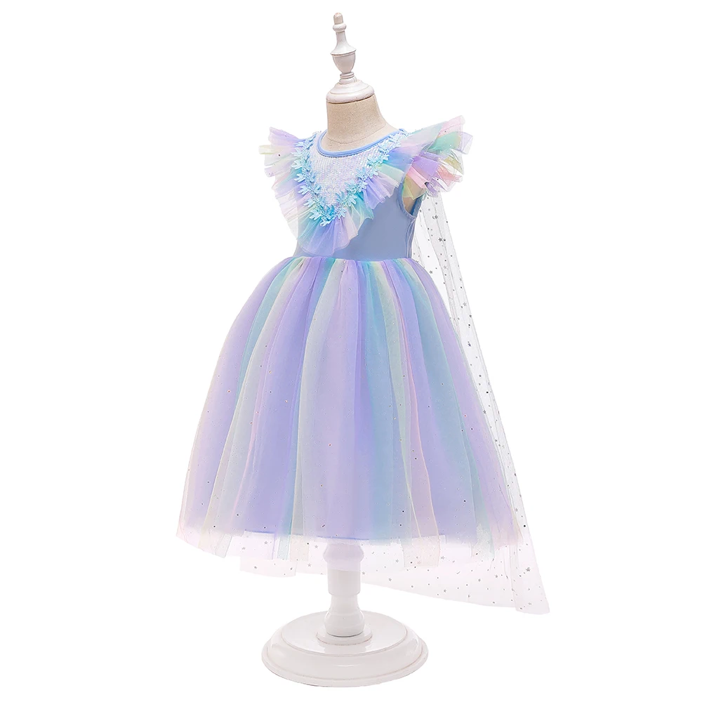Klassisches Schneeprinzen-Partykostüm für Mädchen, Karneval, Halloween, Weihnachten, Tüll-Geburtstagskleid, Ballkleid, Mädchen-Cartoon-Kleid – Detail 6