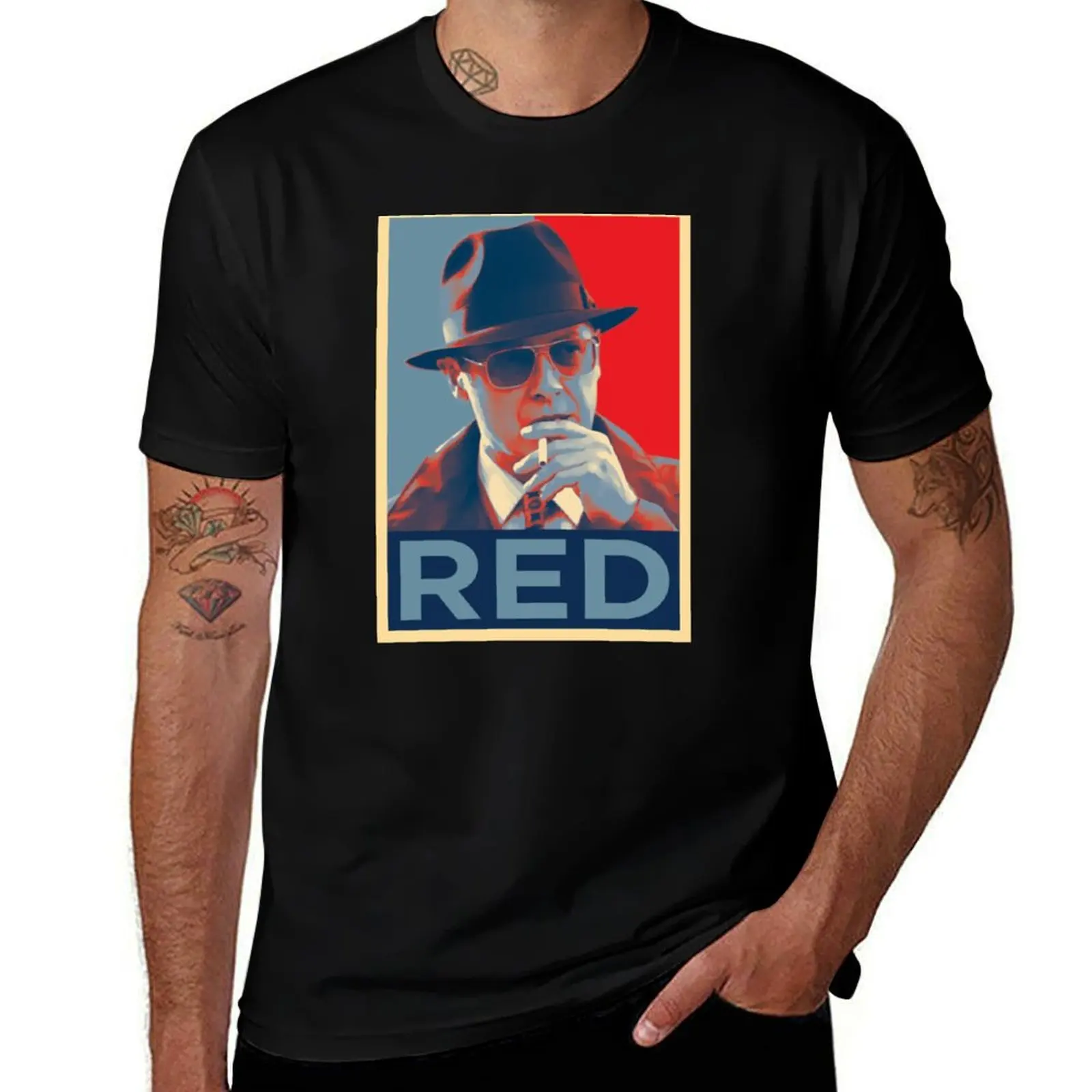 Red The Blacklist T-Shirt summer top anime figures t shirts for men pack