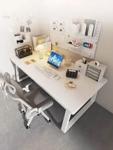 Simple Study Writing Desk with Sturdy Metal Legs Durable Office Home Computer Desks Modern Gamer PC Desk Table for Gaming Room