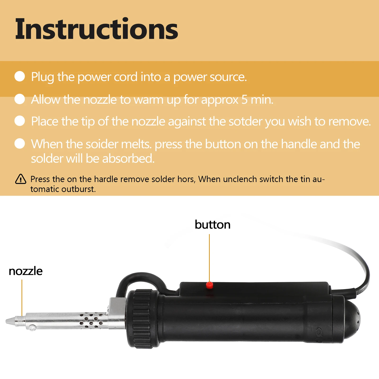 BBT-680 Automatic Portable Electric Solder Tin Sucker Vacuum Soldering Remove Pump Desoldering Machine