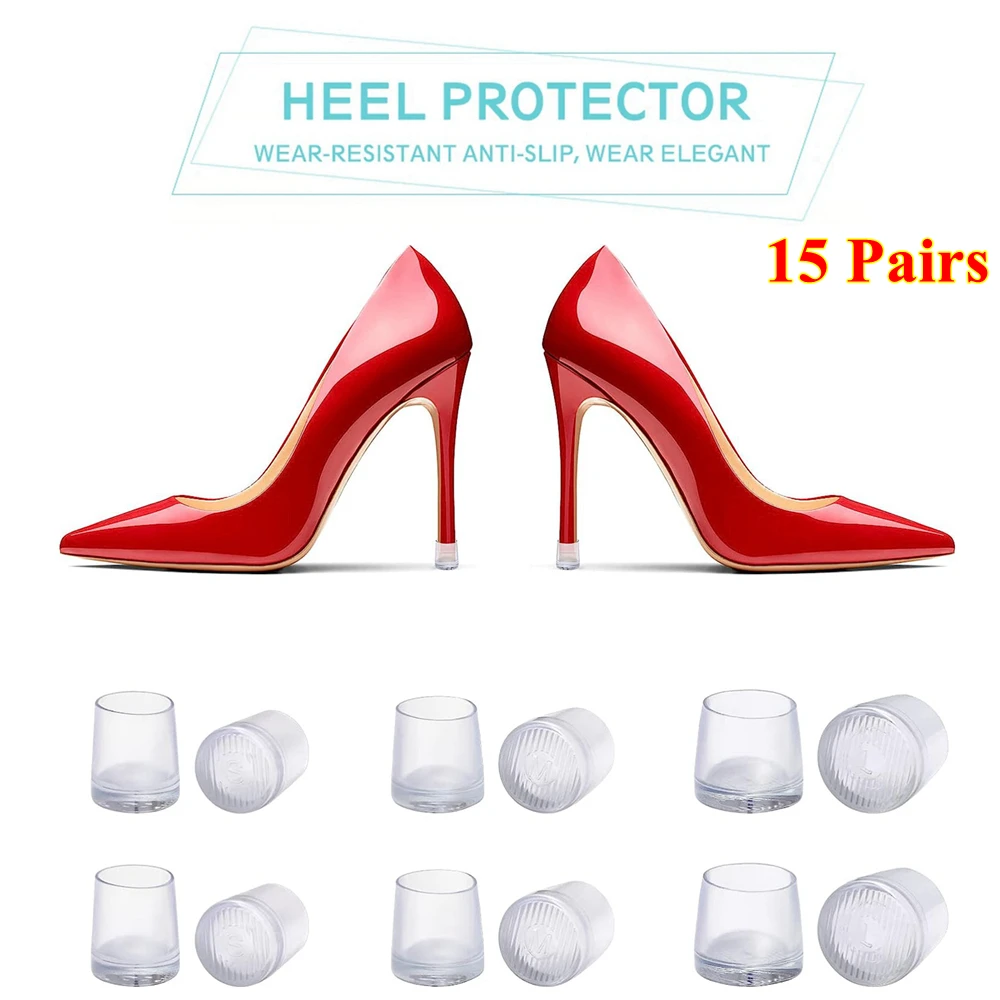 15 Pairs 4 Sizes High Heel Protectors Antislip High Heeler Heel Stoppers Dancing Shoe Tips Covers Caps For Outdoor Party Favor