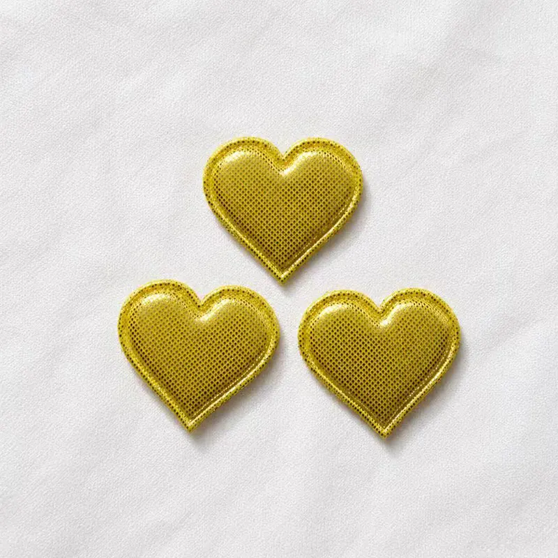 100 Stück herzförmige Ultraschall-Haarspangen 3,5x3,7cm glänzende Schleifendekorationen für Hut- und Taschenapplikationen – Detail 10