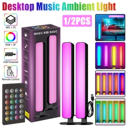 Barra de luz LED USB con Control remoto, lámpara ambiental de ritmo musical Con 4 modos dinámicos, barra de luz RGB para decoración de sala de juegos de escena de computadora