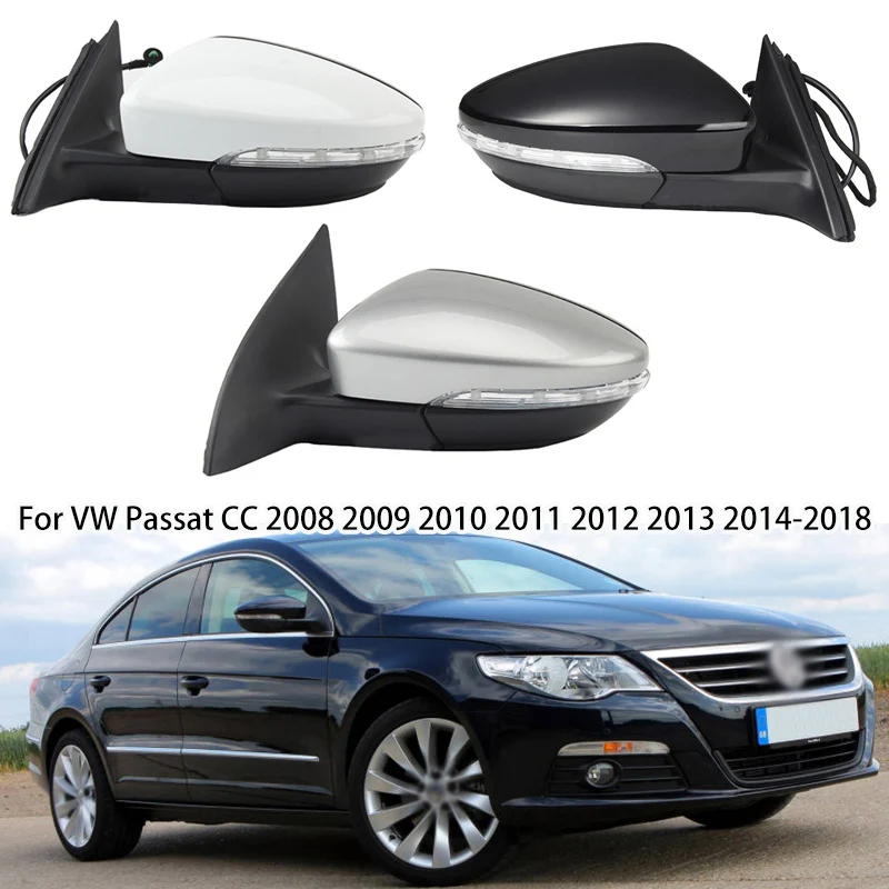 

For VW Passat CC 2008 2009 2010 2011 2012 2013 2014-2018 Car Power Heated Fold Turn Signal 9 or 13 Wires Side Mirror Assembly