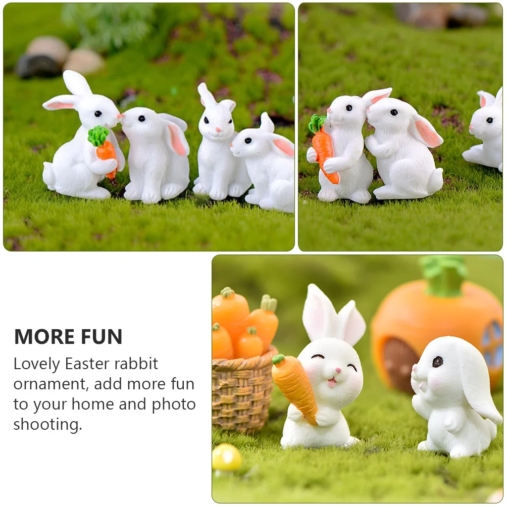 

15Pcs Rabbit Decorative Items Cute Easter Bunny Resin Artware for Garden Table Bookshelf Home Yard Microlandscape Adornment