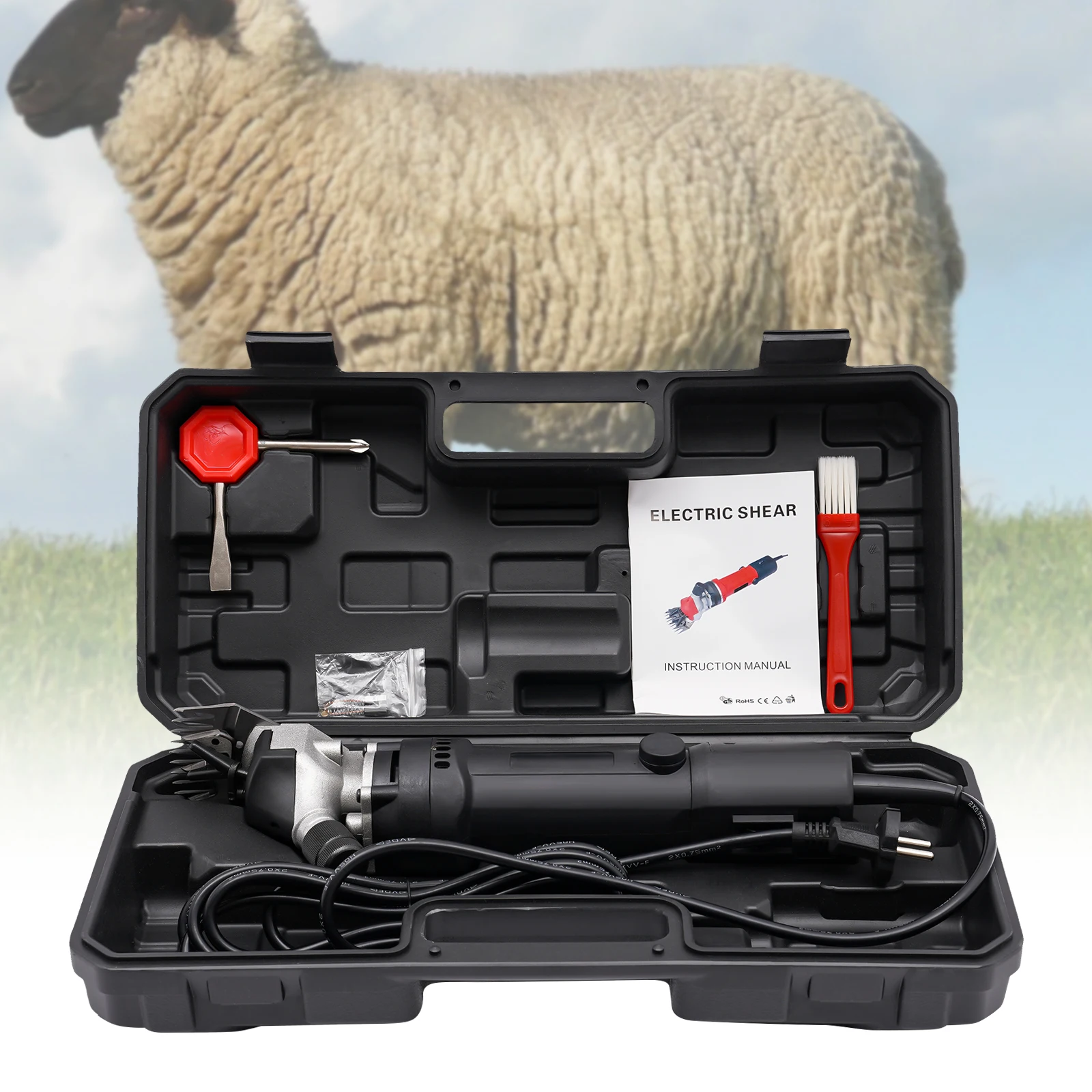 Tondeuse électrique pour moutons 850 W, tondeuse à laine 6 vitesses, moteur tout cuivre, tondeuse pour bétail, chèvres, alpaga et usage agricole