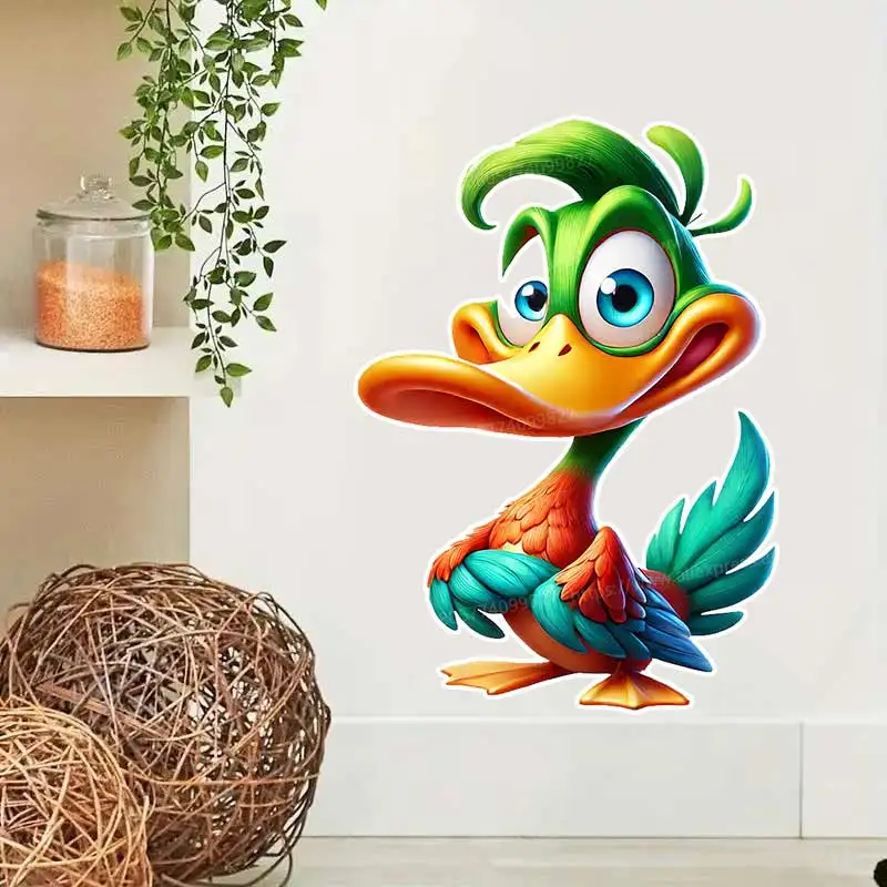 Cartoon Duck Wall Stickers Kitchen Decoration Dining Room Living Room Cabinet Refrigerator Home Decoration Decal Stickers M1452