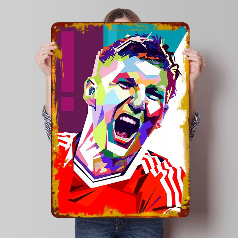 Pôster Personalizado Bastian Schweinsteiger Arte de Parede Retrô Placas de Metal Vintage para Fãs Decoração de Garagem Decoração de Quarto