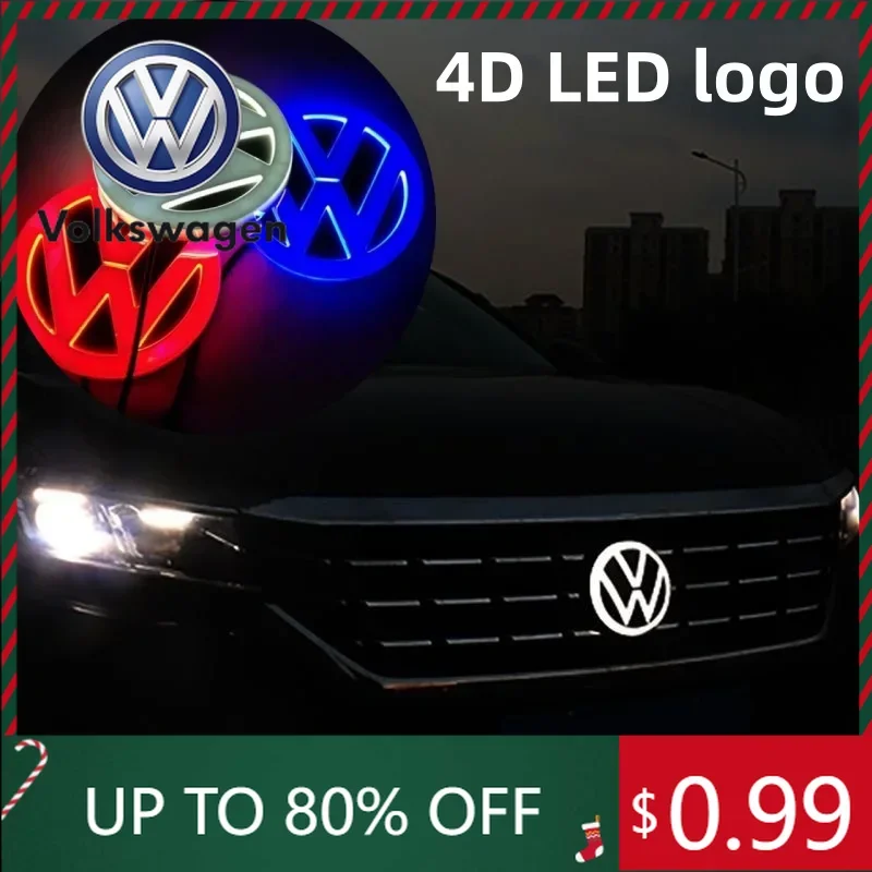 

Interior Stickers 4D LED for Volkswagen logo light front and rear logo stickers suitable for Tiguan/Passat/Golf/Polo/Jetta/Beetl