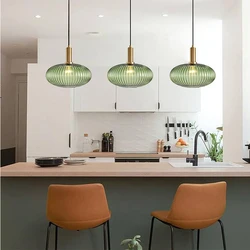 Nordic Glass Pendant Light Cognac E27 Chandelier For Restaurant Bedroom Balcony Loft Study LED Creative Interior Hanging Lights