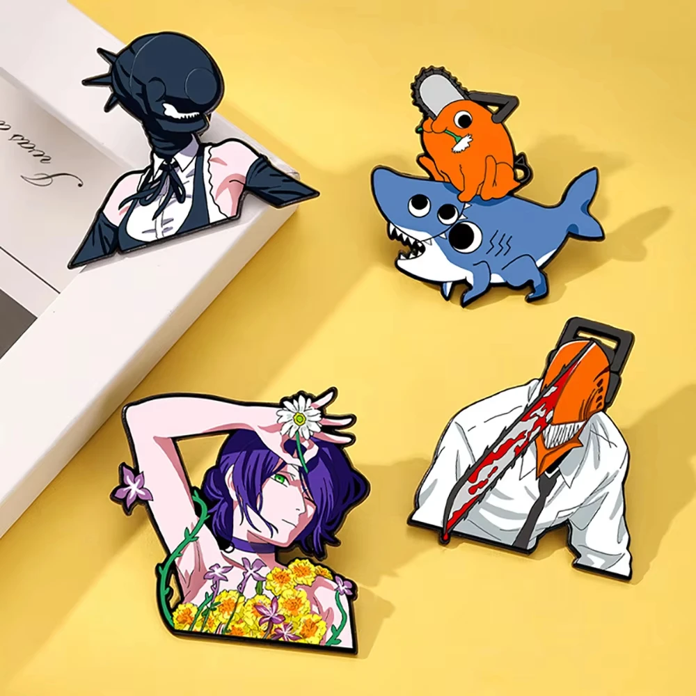 4 قطع/مجموعة دبابيس زينة معدنية لشخصية ريز من فيلم أنيمي تشينسو مان، شارة هاياكاوا أكي للتنكر، إكسسوارات للحقائب