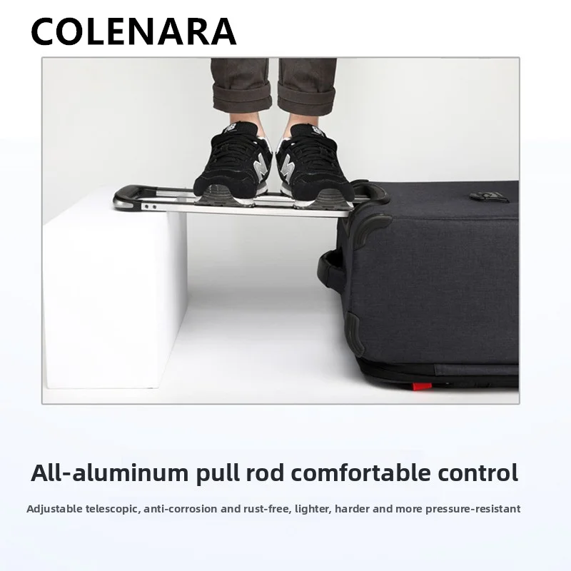 COLENARA Carry-on Travel Luggage Oxford Cloth Boarding Box Small Trolley Case 18 Inches Universal Wheel Rolling Suitcase