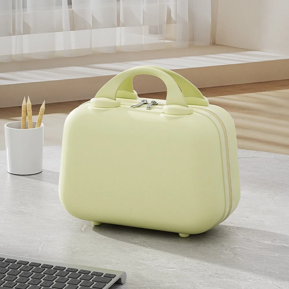 

Storage Toiletry Box Solid Color Suitcase Square Box Large Capacity 14-inch Cosmetic Cases Zipper Portable Makeup Case Women