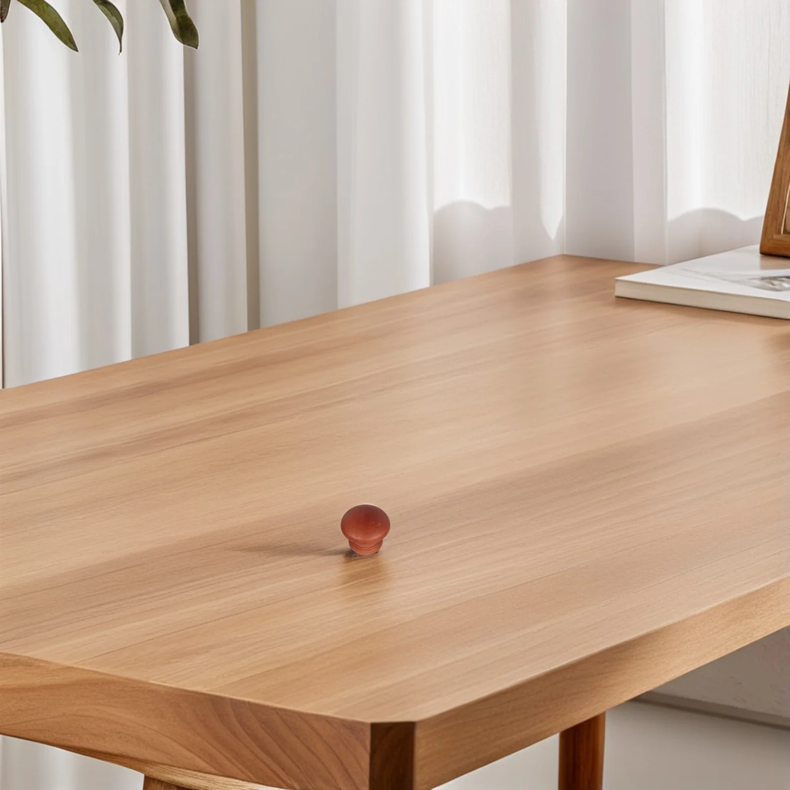 

8Pcs Wood Cabinet Knobs Vintage Round Mushroom Shape Drawer Pulls Handles for Wardrobe Dresser Rustic Decorative