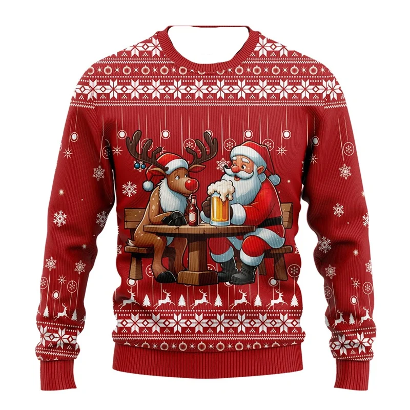 

Модный пивной уродливый рождественский свитер для женщин, одежда в стиле хип-хоп, бар, вечерние мужские толстовки, повседневные мужские пуловеры, одинаковые семейные пуловеры