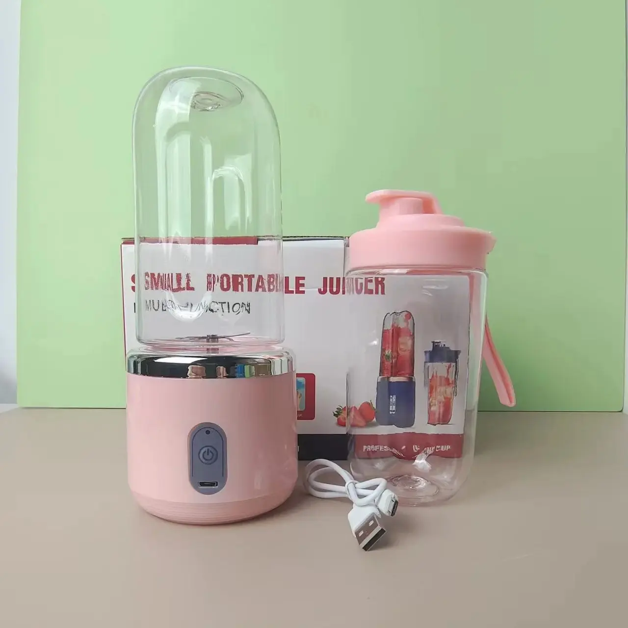 A built-in 1500MAH battery power 6 knife head mini convenient USB charging multi-purpose fruit juice machine suitable for studen