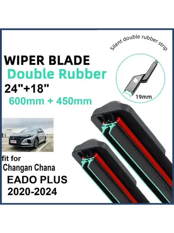 Changan Chana EADO PLUS 2020-2024 용 자동차 와이퍼 24 + 18 전면 후면 와이퍼 블레이드 브러쉬 커터 액세서리 2022 2023 2024