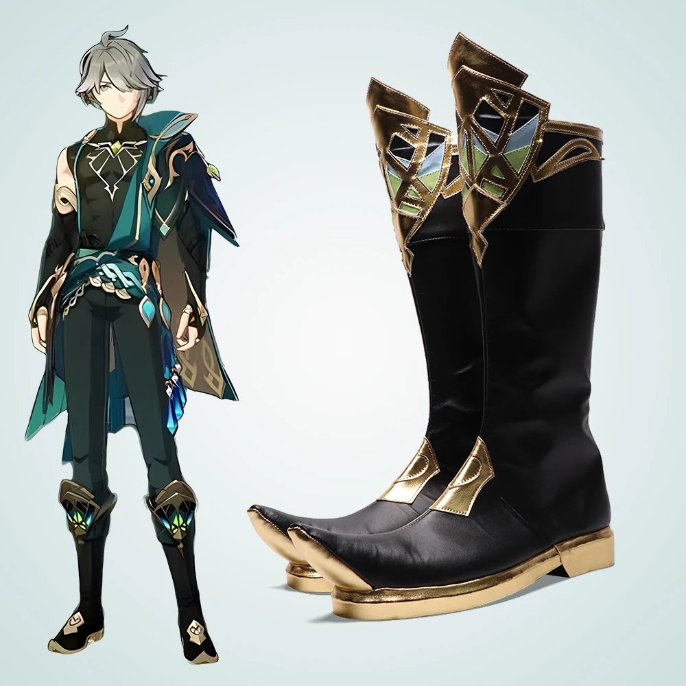 

New Game Genshin Impact Cosplay Shoes Al Haitham Boots Halloween Aksesori Dibuat Sesuai Pesanan