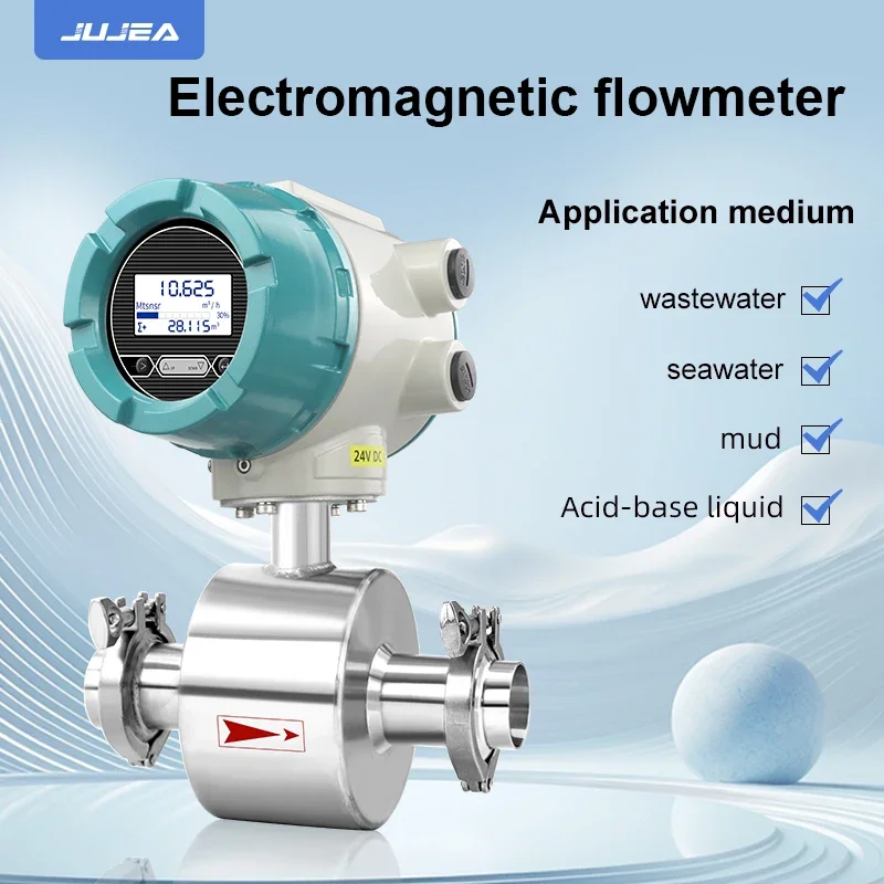 Electromagnetic Flow Meter Clamp Connection SS304 Material for Conductive Liquid Wastewater Seawater