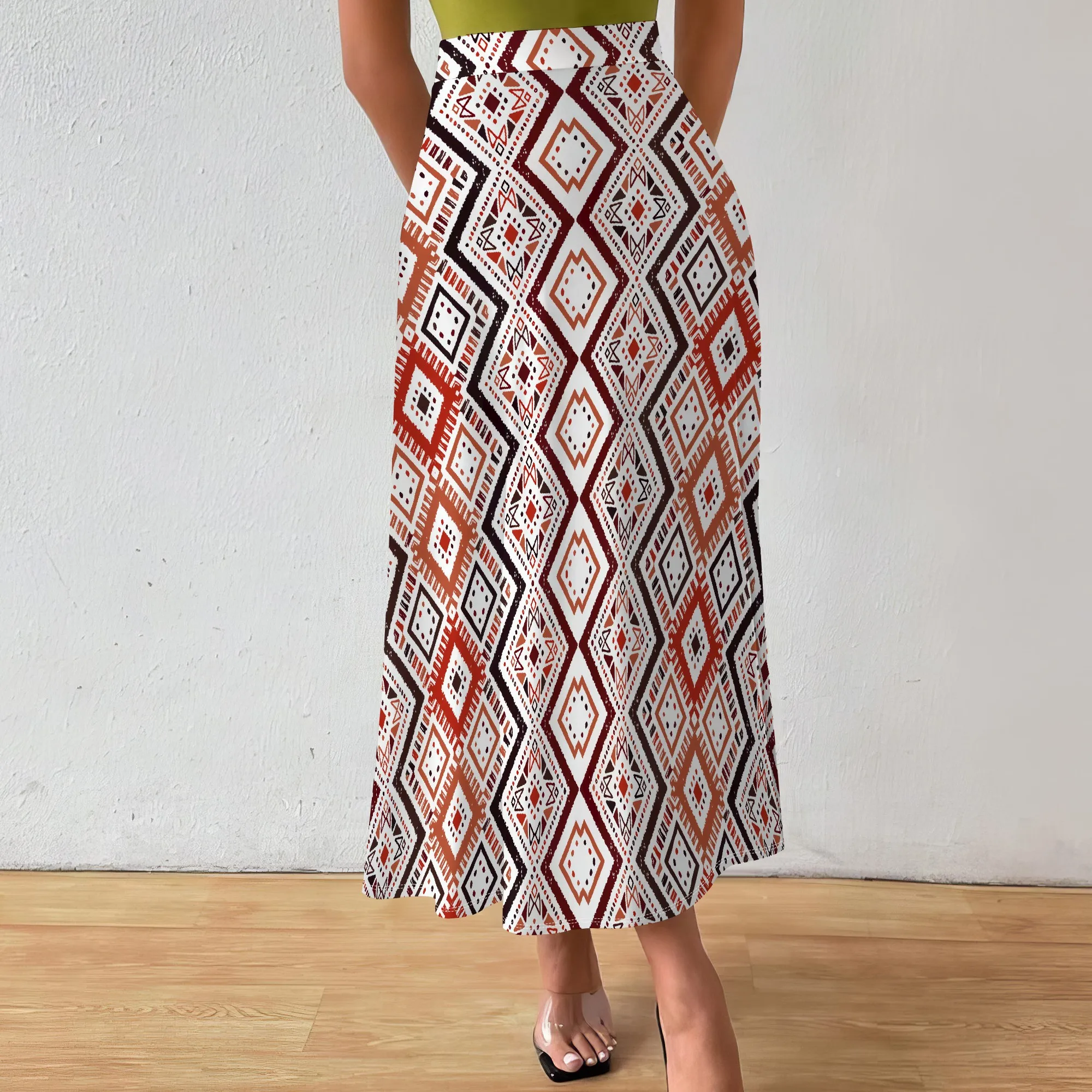 Women's  Sexy Loose Fashion Printed Hem Club Party Casual Vacation Long Skirt