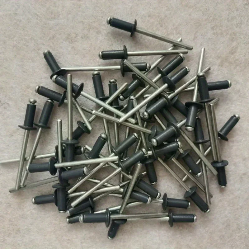 50pcs RAL7024 Graphite Grey Painted Blind Rivets Dome Head Hollow Rivet Industrial Fasteners Aluminium Steel Home Decor Dia 5/32