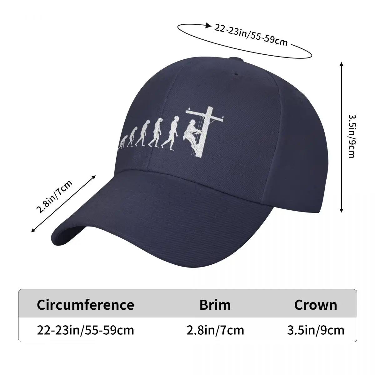 Lineman Evolution Baseball Cap Men Women Adjustable Electrician Electrical Engineer Gift Dad Hat Outdoor Summer Hats