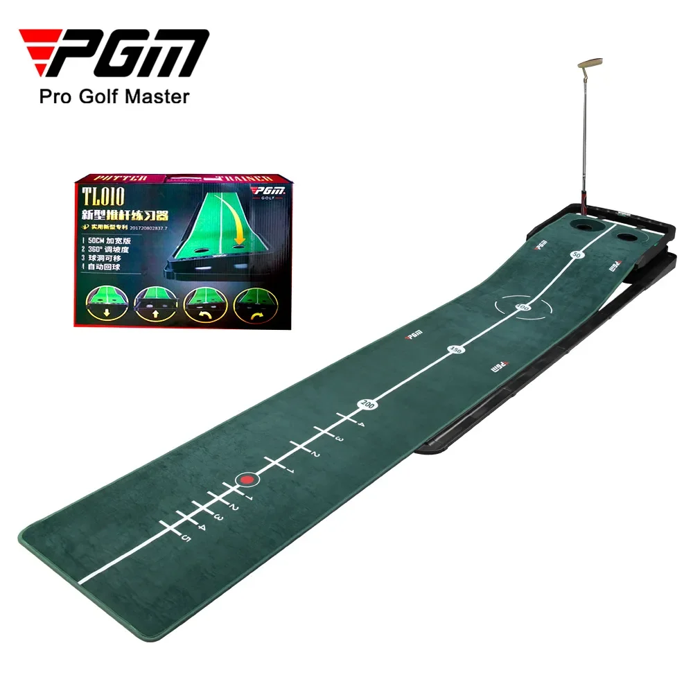 

Pgm 3M коврик для гольфа Golf Pu tting Trainer Крытый регулируемый зеленый коврик для тренировок Mini Go lf Putting Новый