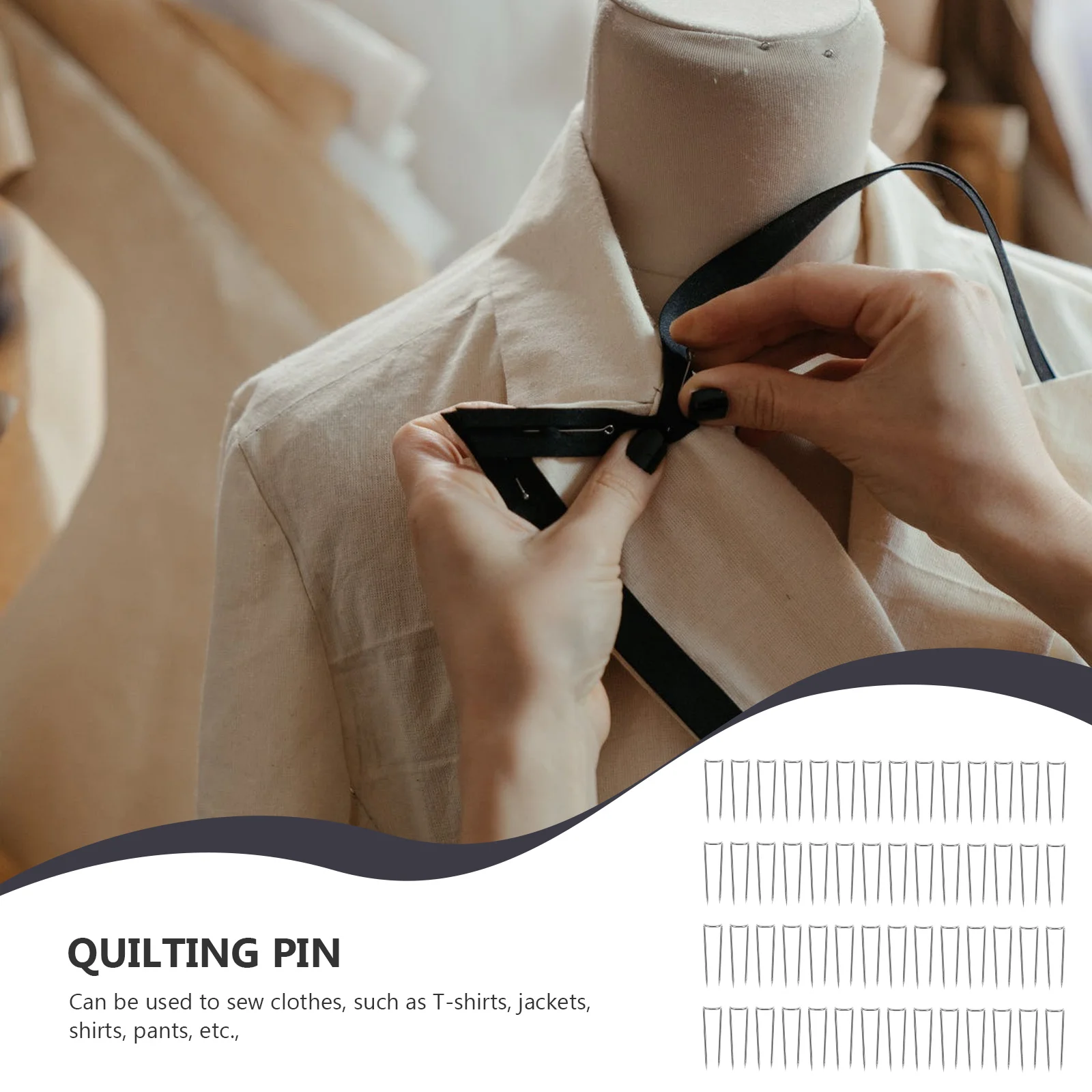 

200 Pcs U-shaped Quilting Needle Sewing Pin Fabric Cloth Positioning Stainless Steel Craft Patchwork