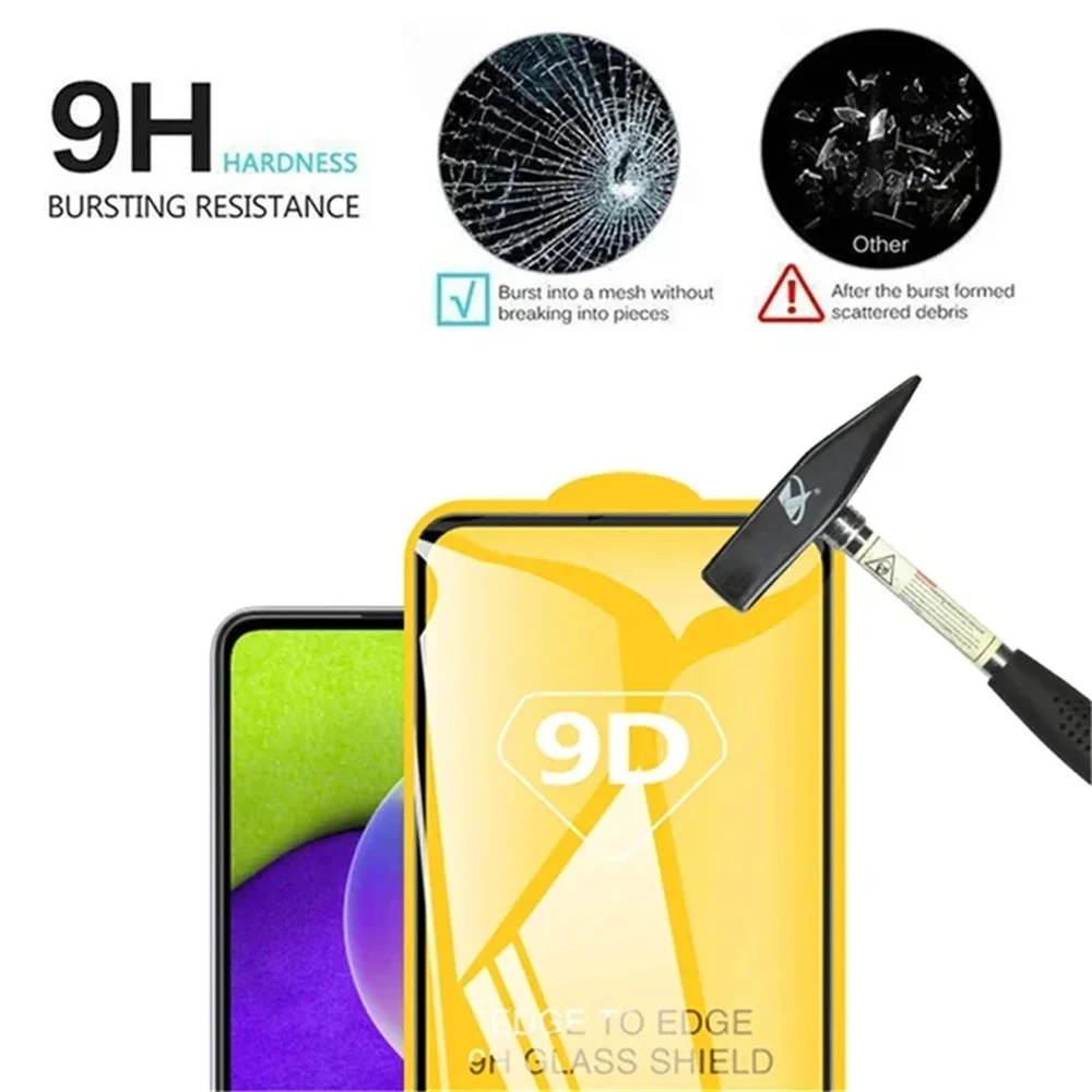 1-4PCS 9D Full Screen Protector For Samsung Galaxy A7 2018 J7 2027 J8 J4 J6 Plus A5 A6 A8 A9 A80 A90 A750 A530 Tempered Glass