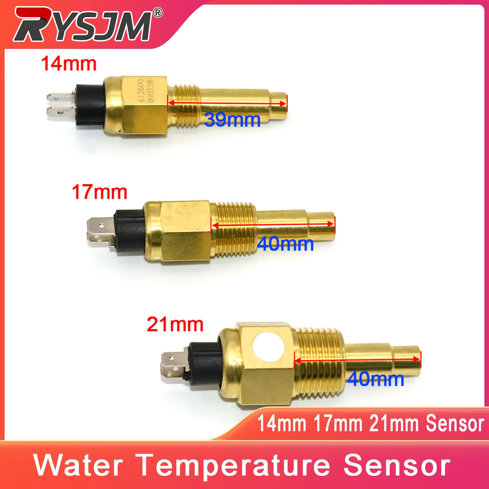 

Water Temperature Sensor Universal 1/4NPT 3/8 NPT 1/2NPT Water Temp Sensor 14MM17MM 21MM Water Temp Sensor For Car Boat Marine