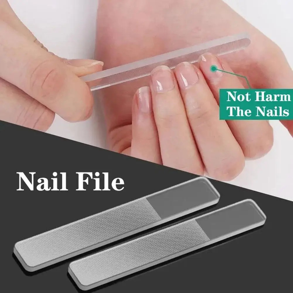 1/3/5 Peças Lixa de Unha de Vidro Nano Transparente, Barra de Limpeza para Manicure, Conjunto de Ferramentas para Nail Art, Lixas de Polimento, Cortador de Unhas, Equipamento de Lixamento