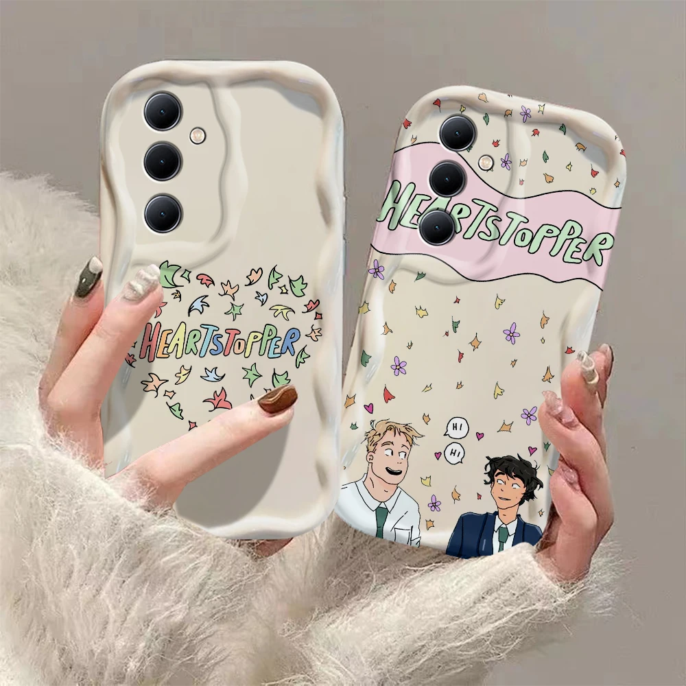 Cartoon Heartstopper 3D Wave Phone Case For Samsung Galaxy S24 S23 S21 S20 FE Plus Ultra 4G 5G Soft Silicone Back Cover