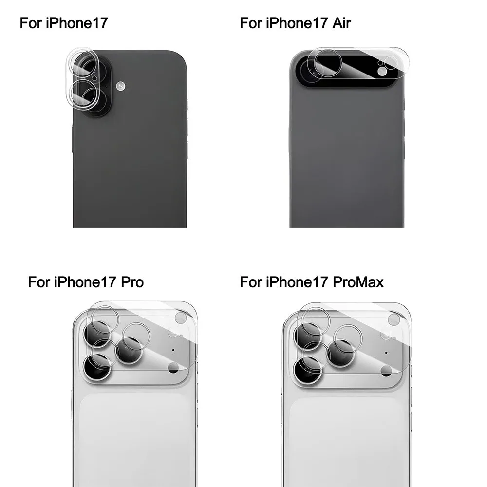 1 Uds. Película protectora de lente de vidrio templado HD Ultra transparente cubierta de lente 3D Protector de lente antiarañazos para iPhone 17/Air/17 Pro Max