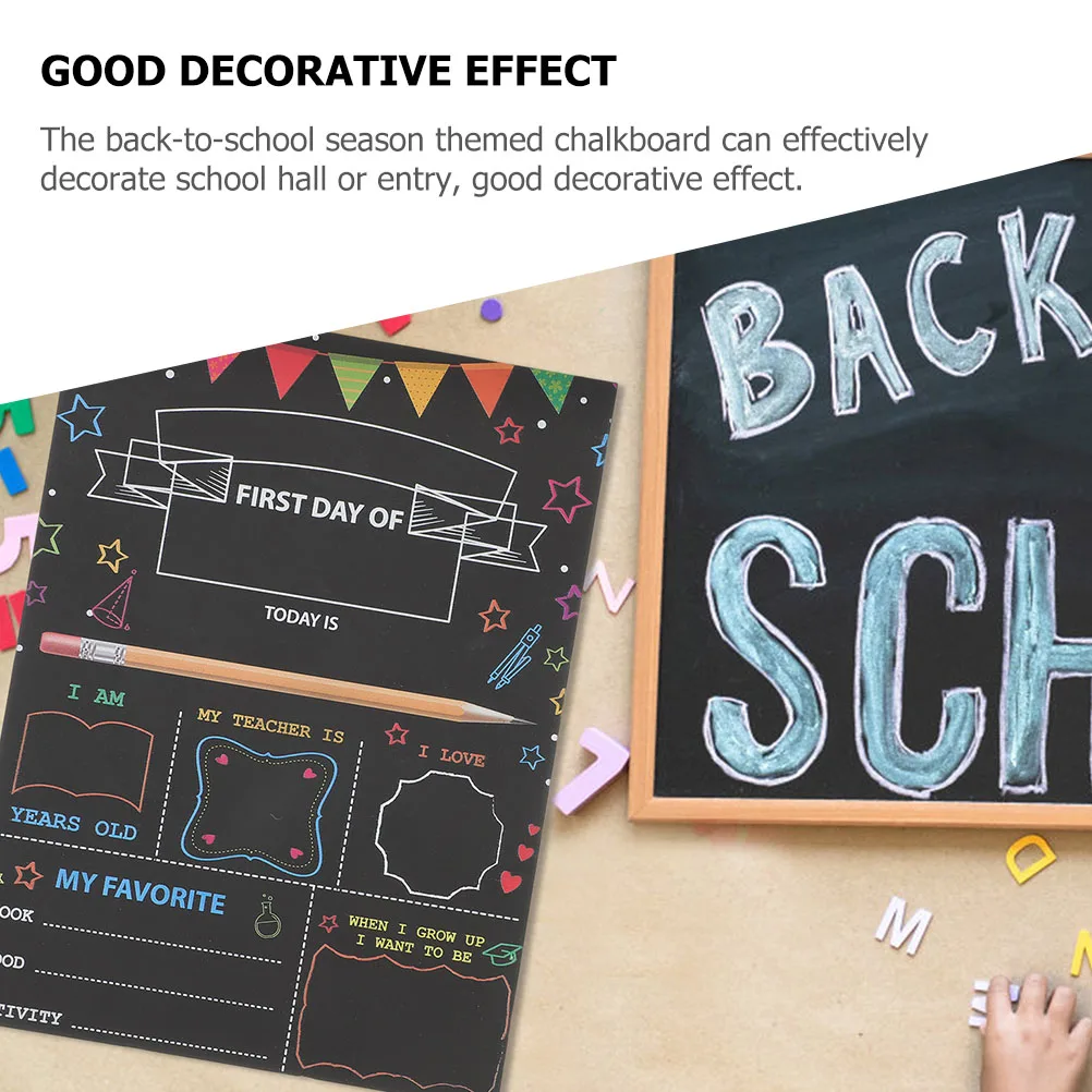 مجموعة واحدة من لافتة سبورة السبورة في اليوم الأول، مادة خشبية مزدوجة الجوانب، آمنة لتزيين الفصول الدراسية في رياض الأطفال والمدرسة المنزلية