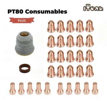 מתכלים של pt80 ptm80 ptm80 שאינו hf-לפיד קשת פלזמה בשימוש cut80 cnc ו-cut70 10 אלקטרודות 20 טיפים 1 טבעת מגן 1 טבעת