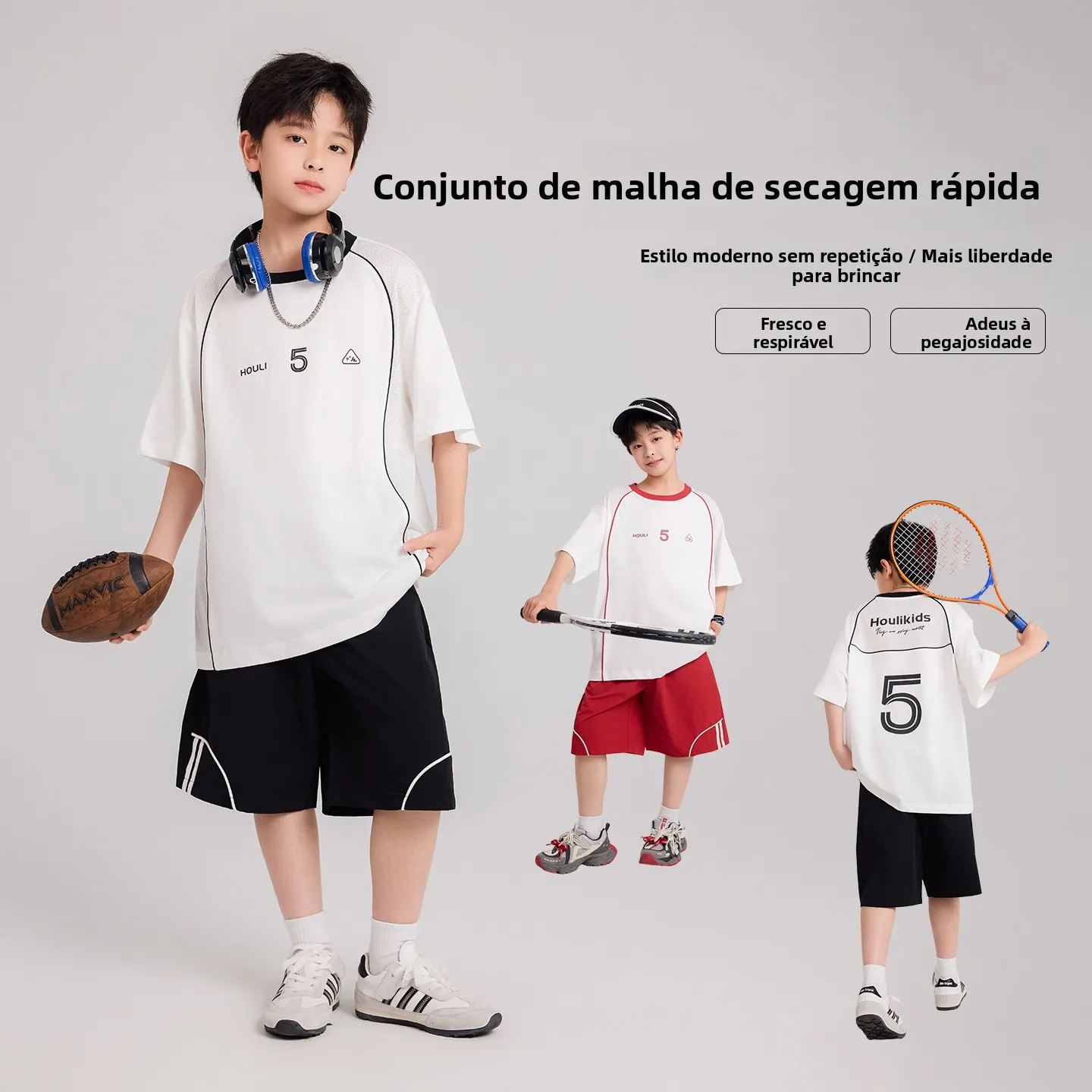 男の子夏用スポーツウェアセット速乾性半袖ツーピーススーツ子供服トレンディなボールゲーム衣装男の子用