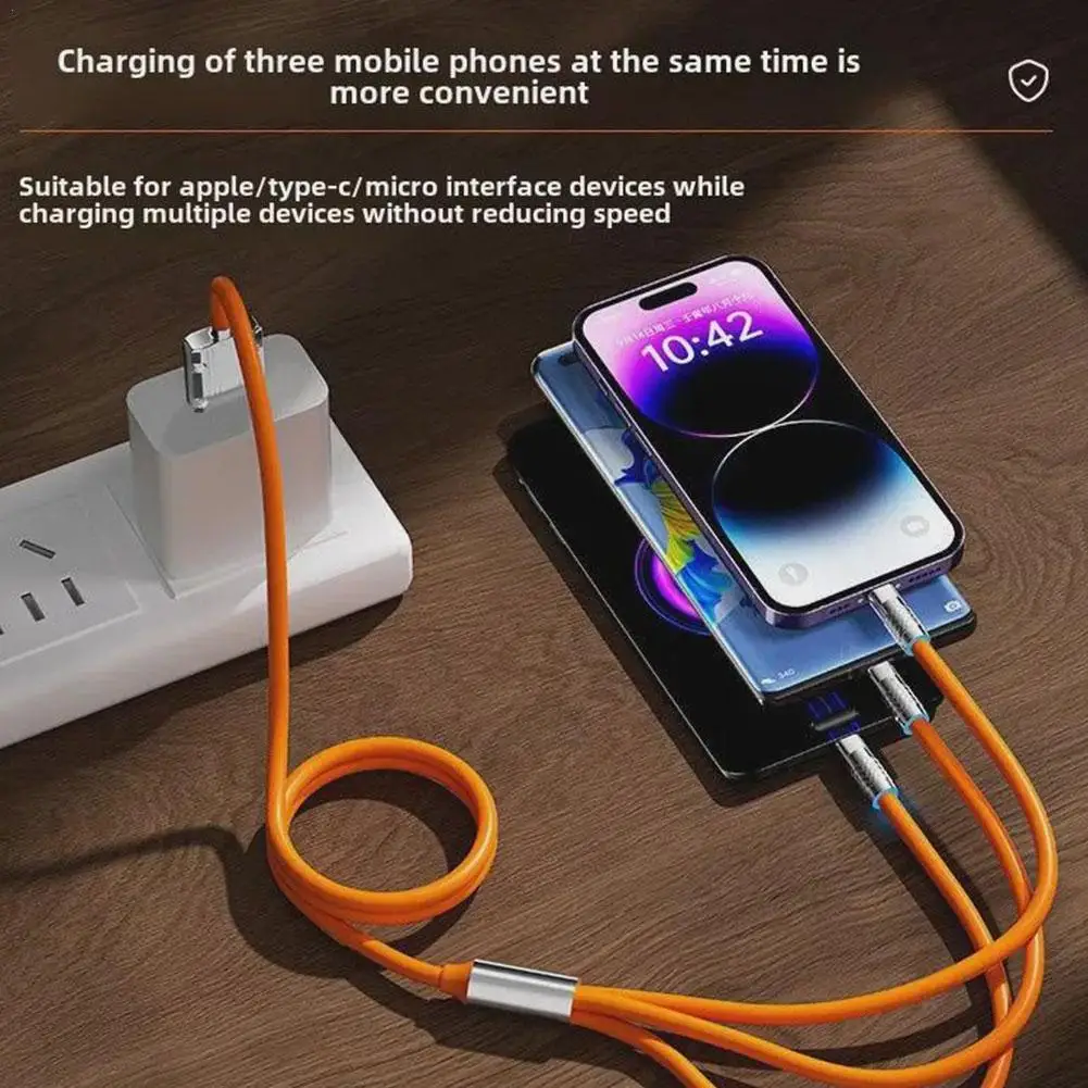 

USB-кабель для зарядки 3-в-1, 120 Вт, короткий провод для зарядки, быстрая зарядка 120 Вт, подходит для кабеля для передачи данных iphone