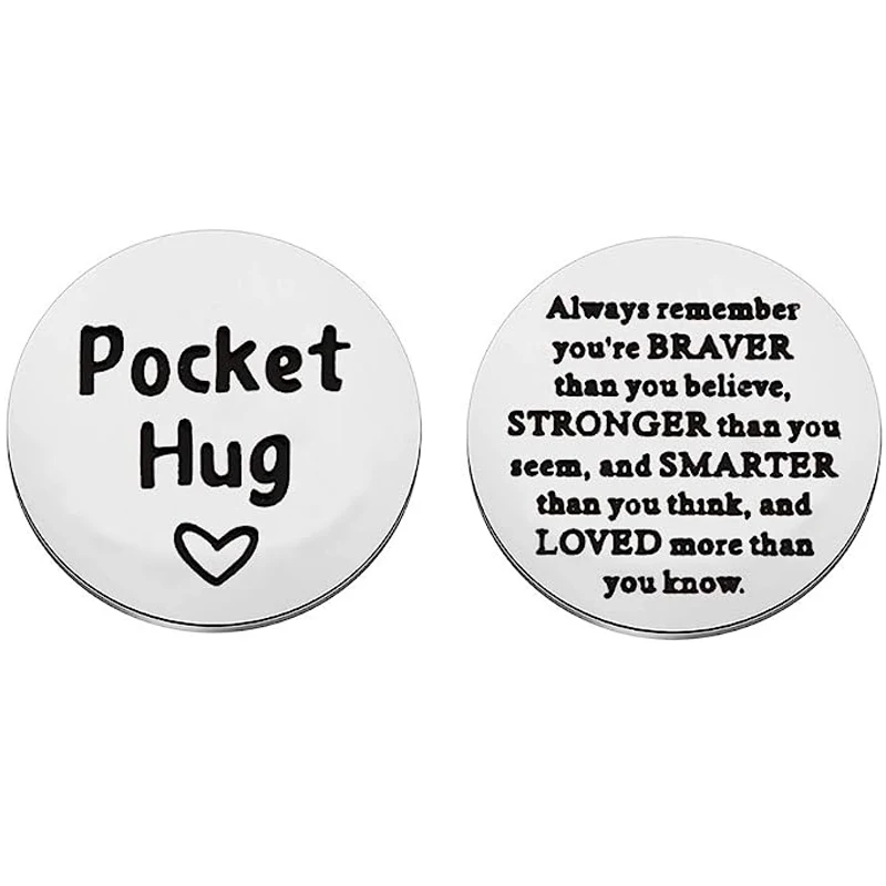 Pocket Hug Token Always Remember You are Braver Than You Believe Token Inspiration Gift Long Distance Relationship Gifts