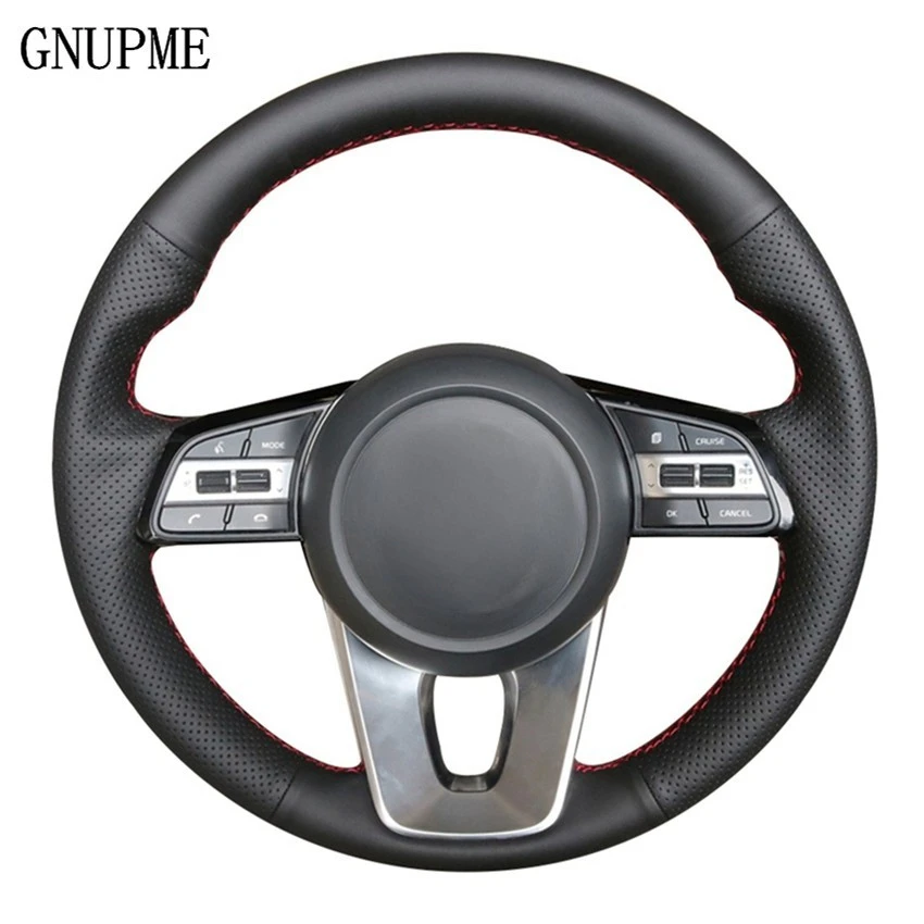 Black PU Artificial Lea Car Steering Wheel Cover for Kia K5 Optima 2019 Kia Cee'd Ceed 2019 Kia Forte Cerato (AU) 2018