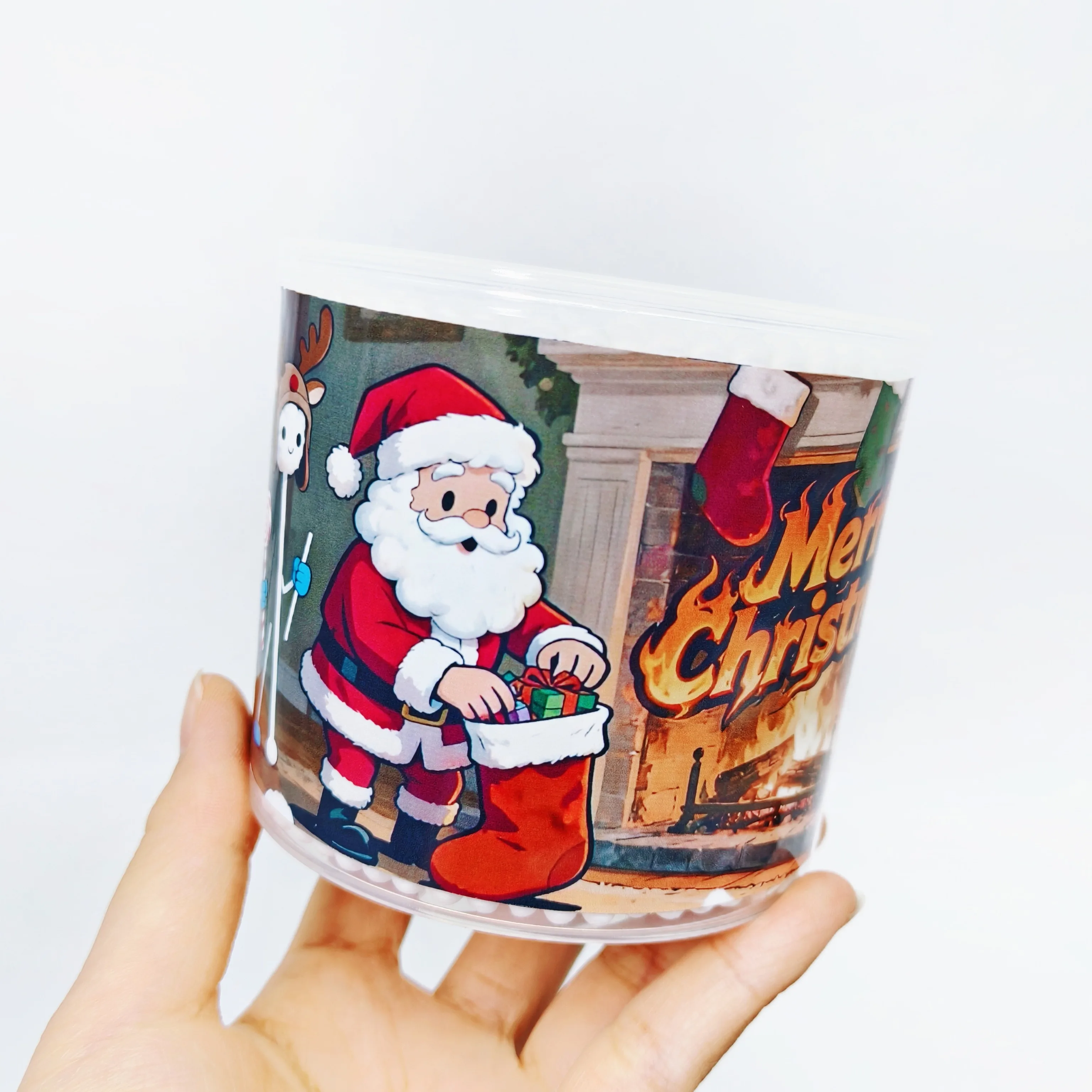 600개/900개 크리스마스 스타일 양면 면봉, 메리 크리스마스, 이중 라운드 성인용 면봉