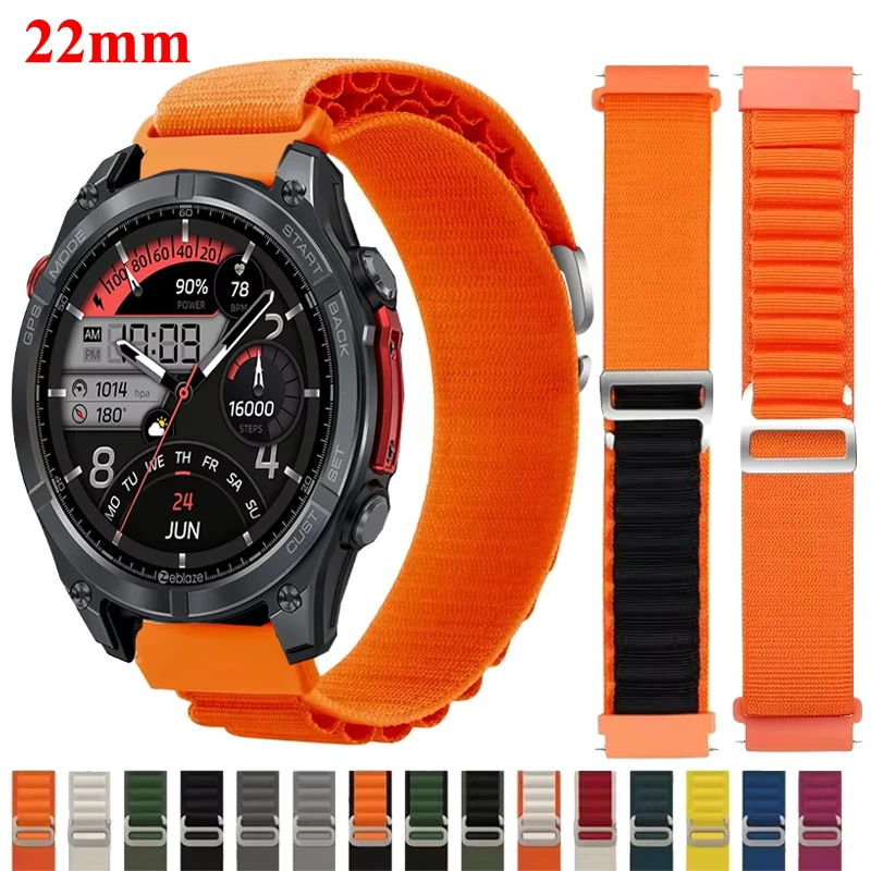 22 مللي متر جبال الألب حلقة ل Zeblaze ستراتوس 4 GPS حزام الساعات سوار ل Zeblaze Vibe 7 7 Pro 7 Lite/GTS GTR 3 Pro/Btalk 2 Lite 3 Plus
