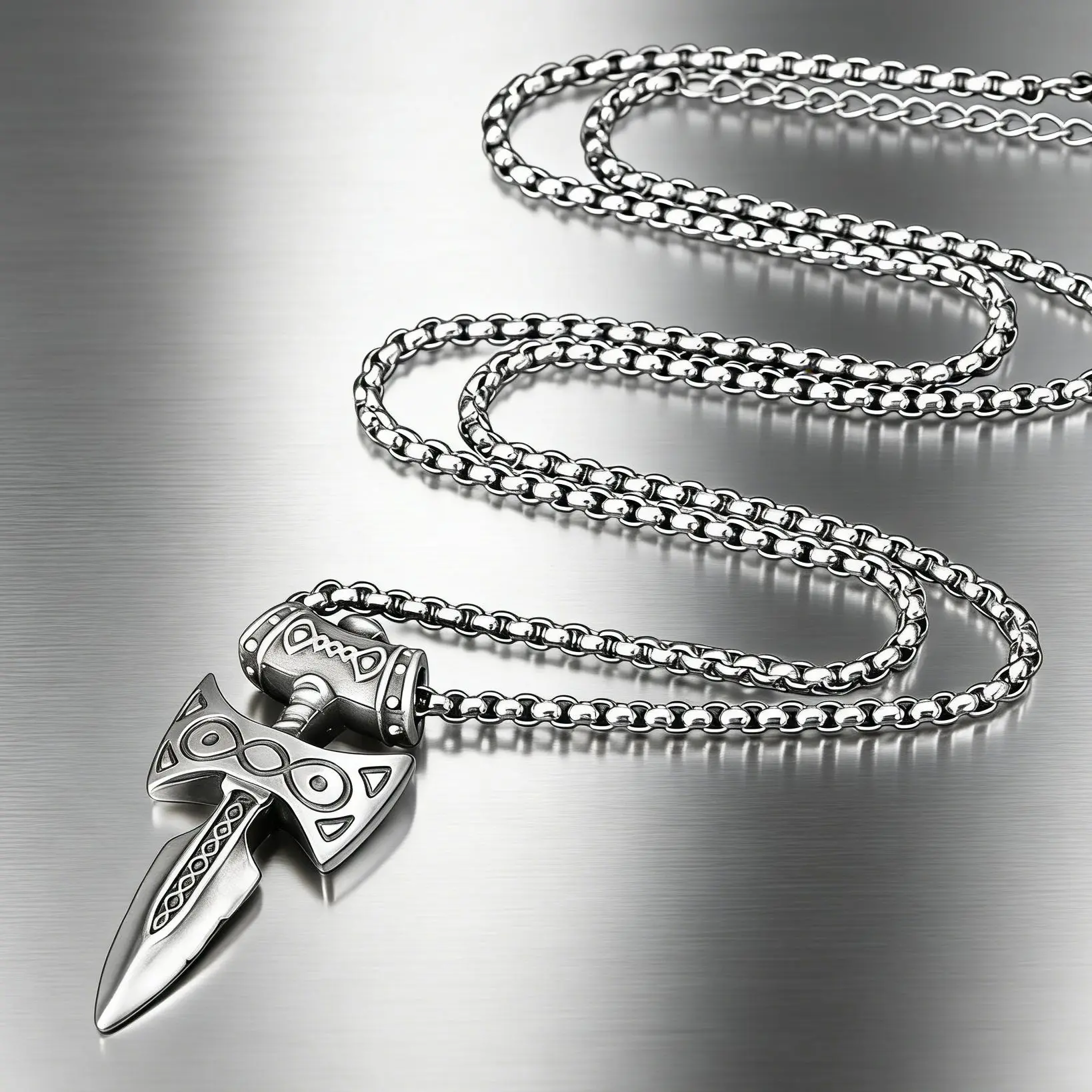 Vintage Skyrim of Talos Viking Sword Stainless Steel Necklace Greek Norse Mythology Pendants Mens Necklaces Jewelery Accessories