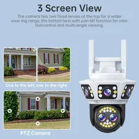 New 8K WiFi Camera Outdoor 10X Zoom Three Screen PTZ Video Surveillance Yoosee Street Dome 6MP Security-Protection CCTV Cameras