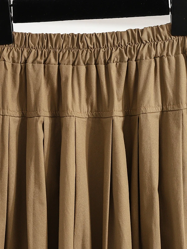 

High Waist Silk f Skirt Women's Spring Autumn Waed Wide Hemline Umbrella Skirt Midi Size Large Pleated Skirt