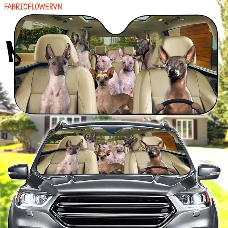 Xoloitzcuintli Car Sunshade, Xoloitzcuintli Car Decoration, Dog Windshield, Dog Lovers Gift, Dog Car Sunshade, Gift For Mom, Gif