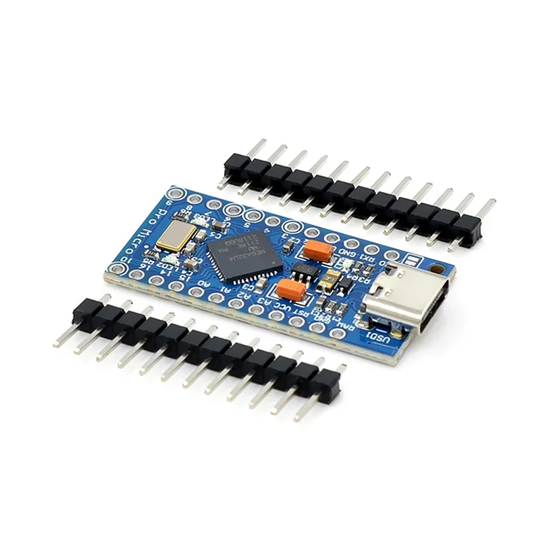 Baru! Papan Pengembangan Biru Papan Pengembangan Antarmuka TYPE-C Atmega32u4 Pembaruan USB Mandiri Mikrokontroler 5V/16M